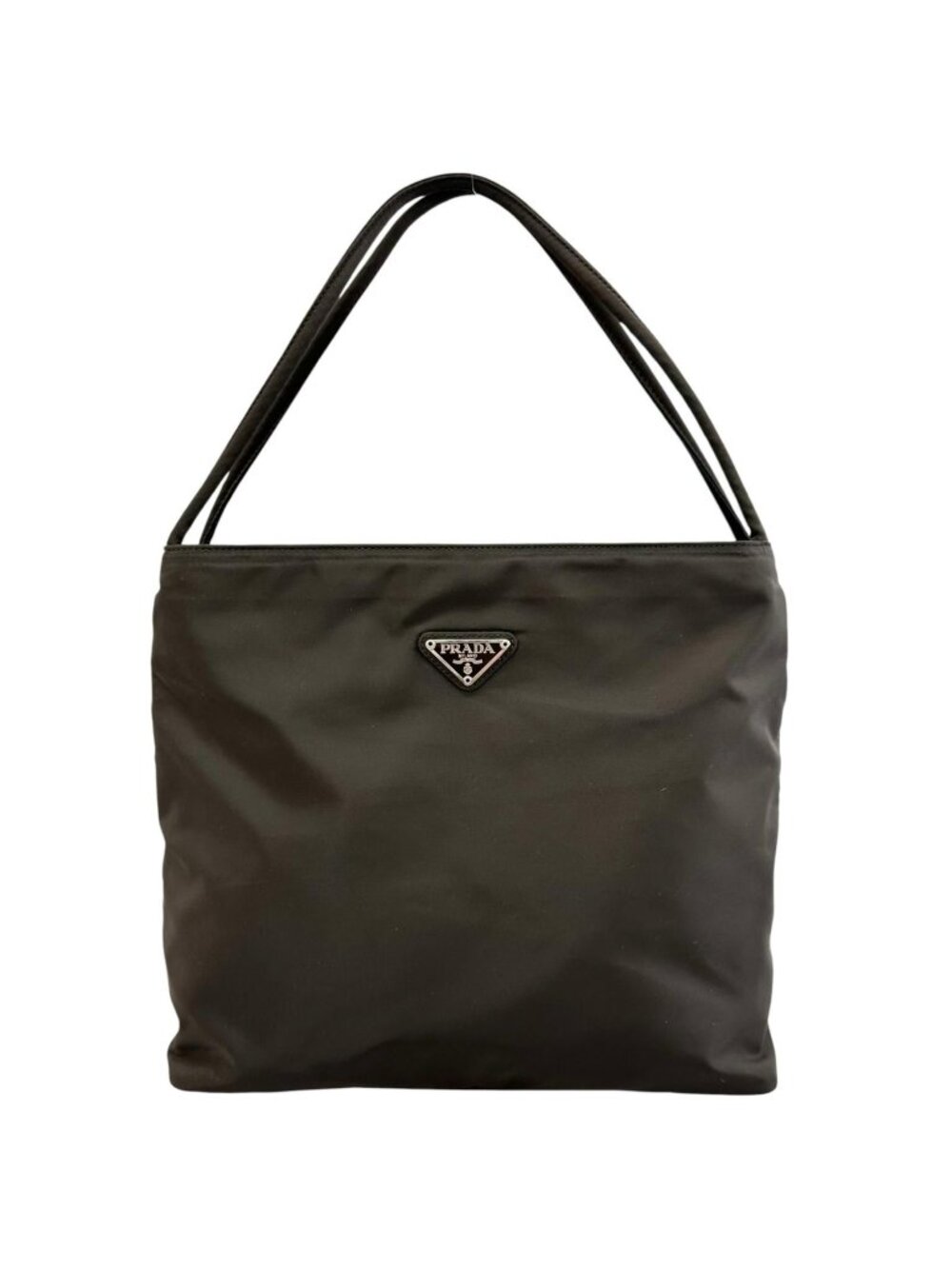 Prada Triangle Logo Handbag Nylon Black